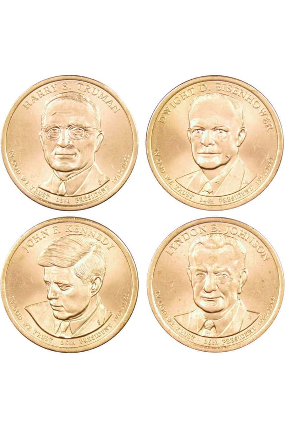 2015 D Presidential Dollar 4 Coin Set BU Uncirculated Mint State $1 Collectible