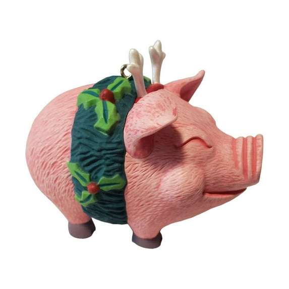 2015 Deck the Hogs! (Pig) Hallmark Keepsake Christmas Tree Ornament - QGO1637