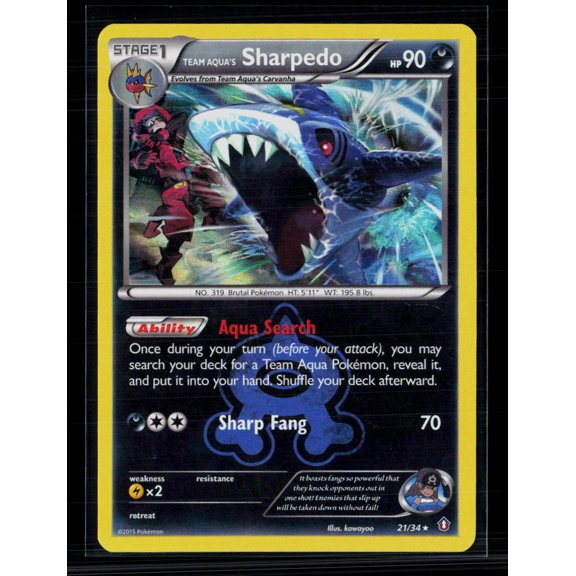 2015 Double Crisis Team Aqua's Sharpedo Holo Rare #21/34
