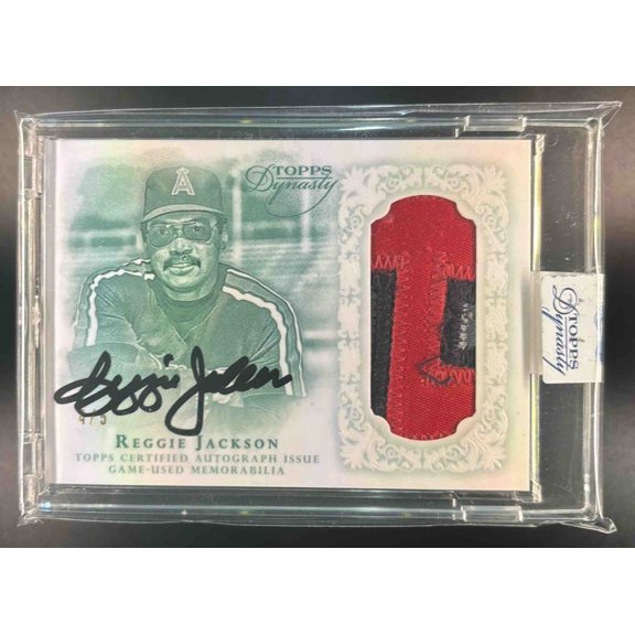 2015 Topps Dynasty California Angels Reggie Jackson Autograph Patches Emerald #AP-RJA7 Baseball Card