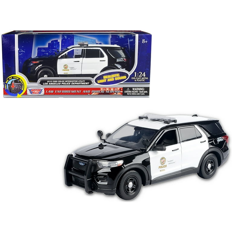 Diecast 2015 Ford Police Interceptor Utility Black and White
