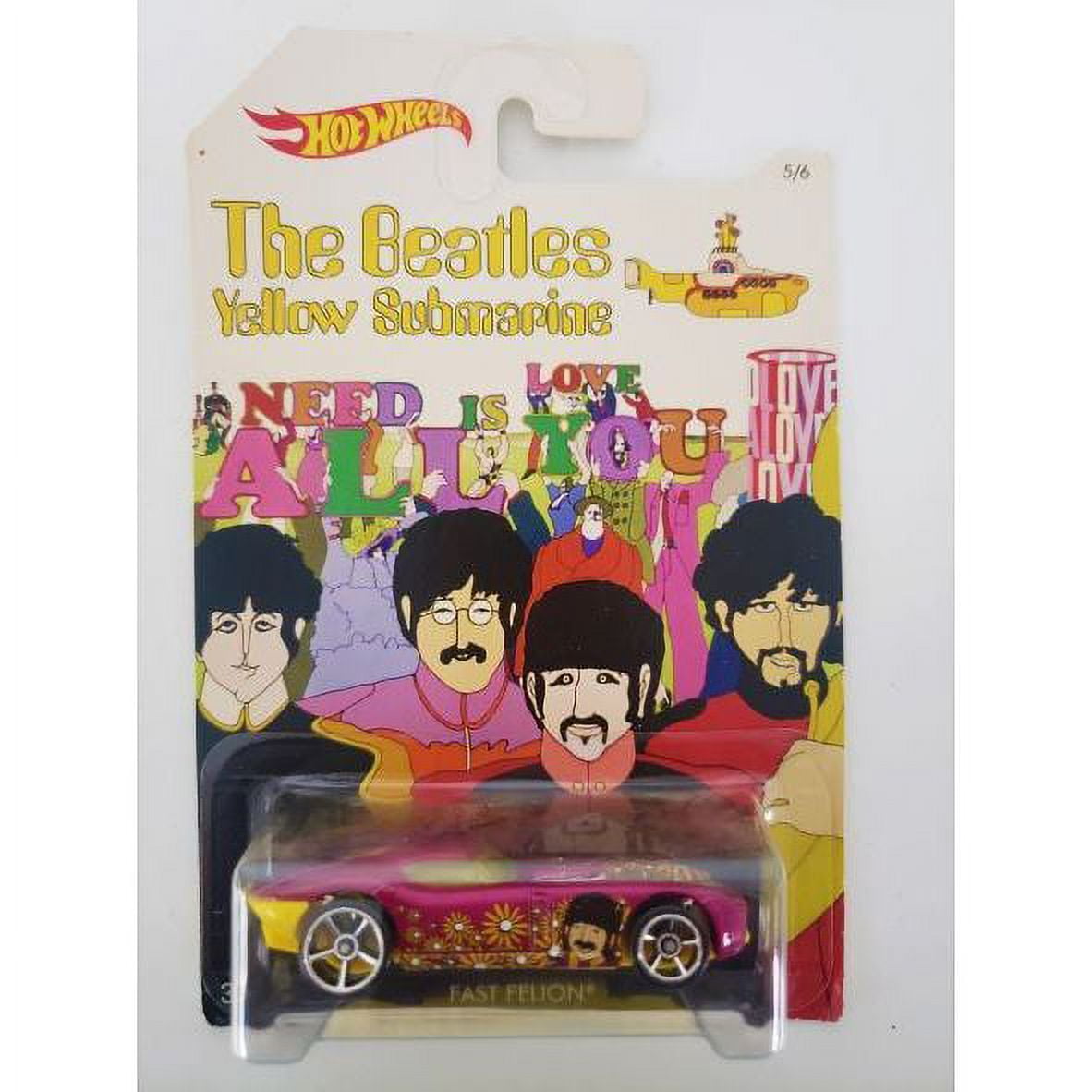 2015 Hot Wheels The Beatles Yellow Submarine Diecast Car - Ringo Starr Fast  Felion 