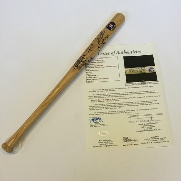 2015 Houston Astros Team Signed Mini Baseball Bat With JSA COA Carlos Correa