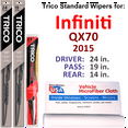 thumbnail image 1 of 2015 Infiniti QX70 Wiper Blades (Set of 3) w/Rear Wiper, 1 of 3