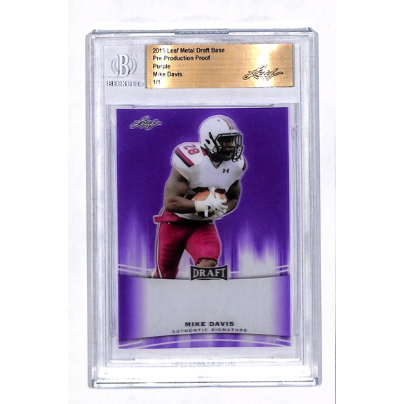 2015 Leaf Metal Draft Mike Davis Purple /1 Pre-Production Proof
