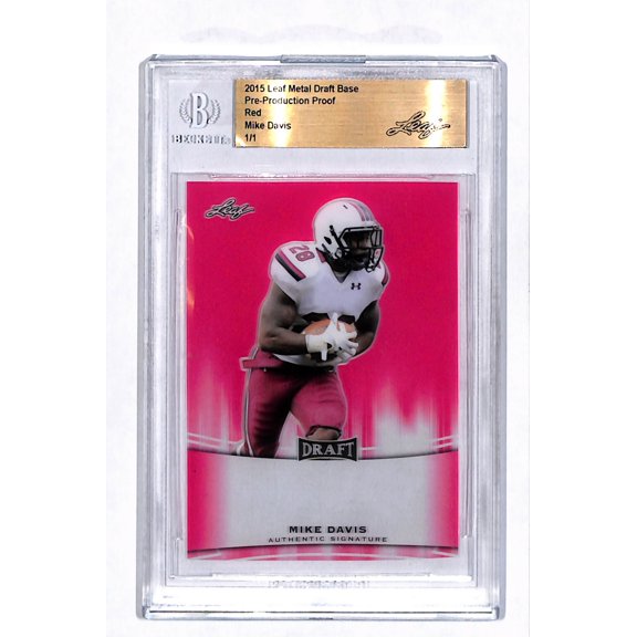 2015 Leaf Metal Draft Mike Davis Red /1 Pre-Production Proof