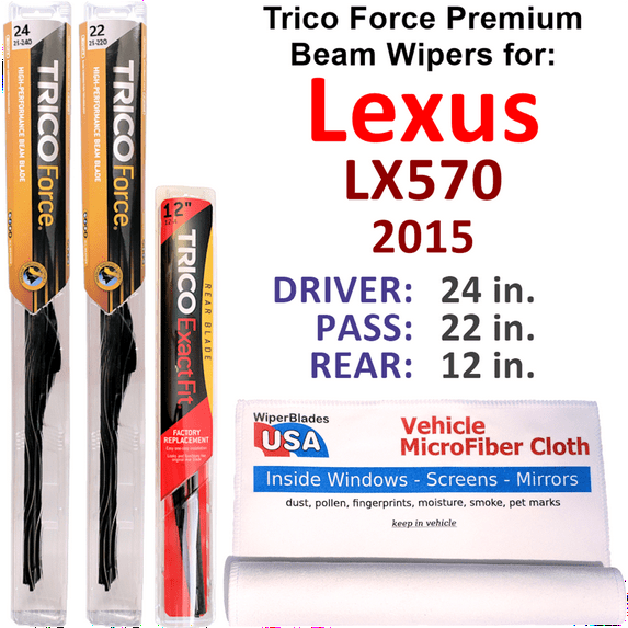 2015 Lexus LX570 Performance Beam Wipers (Set of 3) w/Rear Wiper