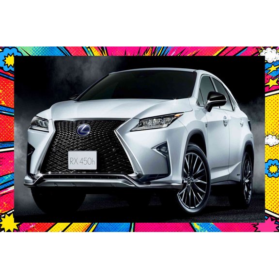 2015 Lexus RX Hybrid F SPORT JP - Pop Art Edition | 12x18 Inch Laminated Poster | Vibrant Colors & Stunning Detail Wall Art