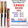 thumbnail image 1 of 2015 Lexus RX350 Performance Beam Wipers (Set of 3) w/Rear Wiper, 1 of 3