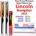 thumbnail image 1 of 2015 Lincoln Navigator Performance Beam Wipers (Set of 3) w/Rear Wiper, 1 of 3