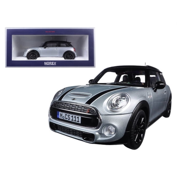 2015 Mini Cooper S Silver Metallic and Black 1/18 Diecast Model Car by Norev