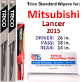 thumbnail image 1 of 2015 Mitsubishi Lancer Non-Ralliart Wiper Blades (Set of 3) w/Rear Wiper, 1 of 3