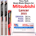 thumbnail image 1 of 2015 Mitsubishi Lancer Ralliart Beam Blade Wipers (Set of 3) w/Rear Wiper, 1 of 3