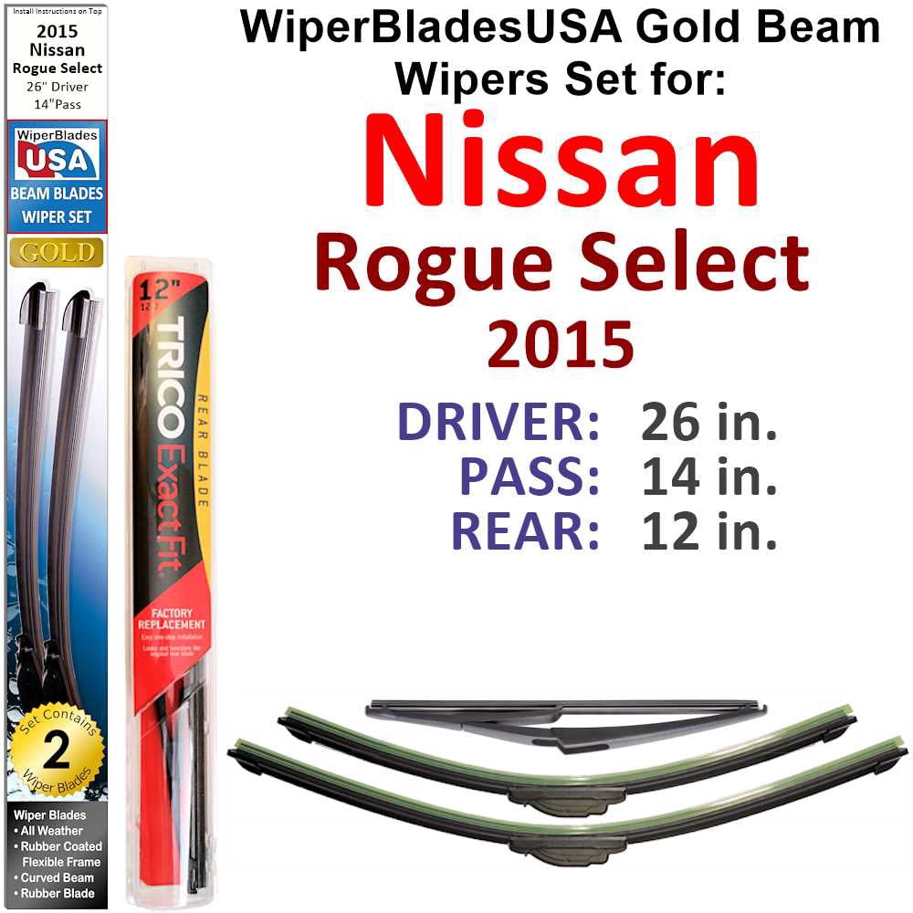 2015 Nissan Rogue Wiper Blade Size