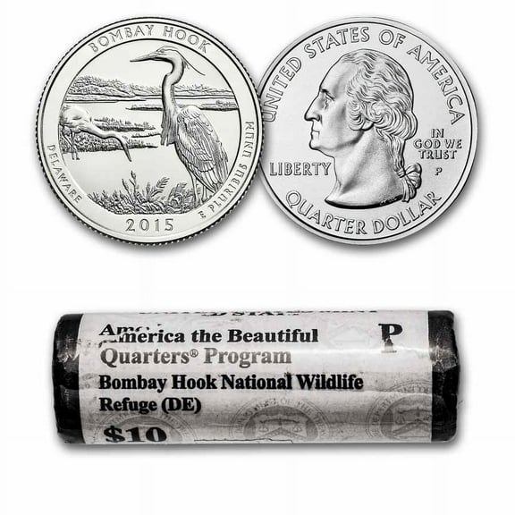2015-P ATB Quarter Bombay Hook Wildlife Refuge 40-Coin Roll BU