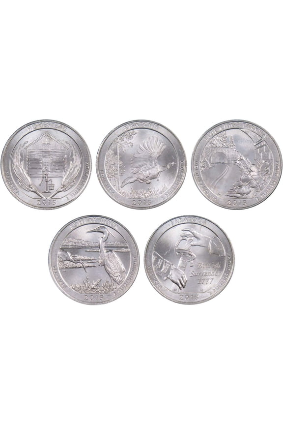 2015 P National Park Quarter 5 Coin Set Uncirculated Mint State 25c Collectible