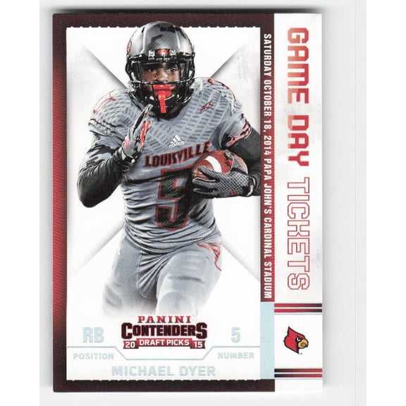 2015 Panini Contenders Draft Picks Michael Dyer #62 Game Day Tickets