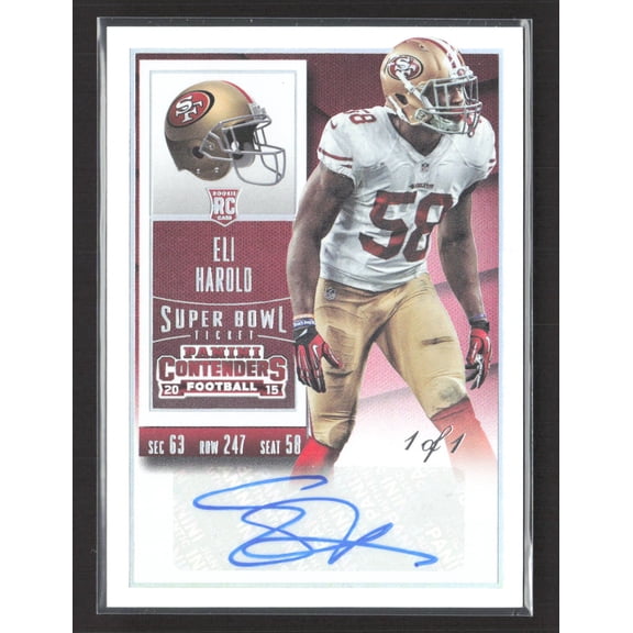 2015 Panini Contenders Football Eli Harold #130 Super Bowl Ticket /1 RC