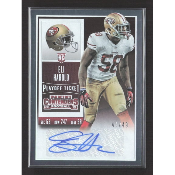 2015 Panini Contenders Football Playoff Ticket Eli Harold #130 /49 RC