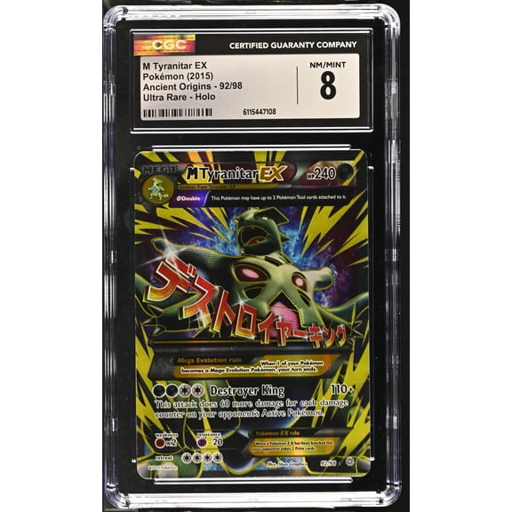 2015 Pokemon Ancient Origins M Tyranitar EX Holo Ultra Rare Ultra Rare CGC 8 #92/98