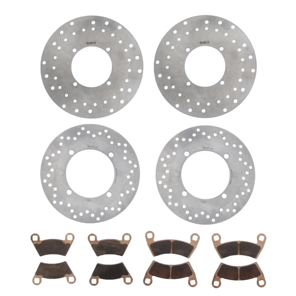 Front and Rear Brake Rotors and Brake Pads fit 2015, 2017-2021 Polaris Ranger EV