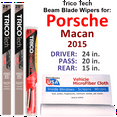 thumbnail image 1 of 2015 Porsche Macan Beam Blade Wipers (Set of 3) w/Rear Wiper, 1 of 3