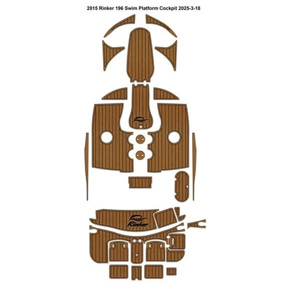 2015 Rinker 196 Swim Platform Cockpit Boat EVA Foam Teak Deck Floor dp