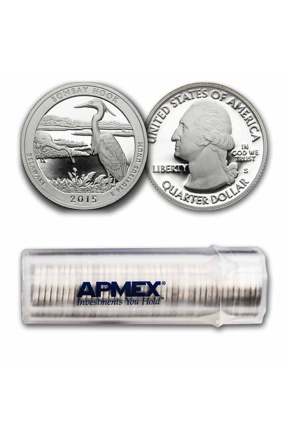2015-S Quarter ATB Bombay Hook 40-Coin Roll Proof (Silver)
