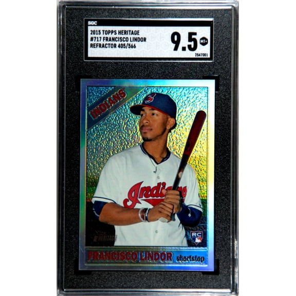 2015 Topps Heritage Francisco Lindor Refractor 405/566 Rookie #717 SGC 9.5