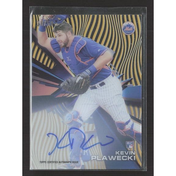 2015 Topps High Tek Kevin Plawecki #HT-KP Gold Rainbow /50 RC New York Mets MLB Autographed Baseball Trading Card