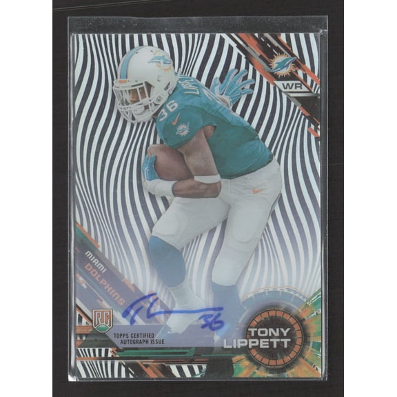 2015 Topps High Tek Tony Lippett #92 RC Miami Dolphins Auto Football Card