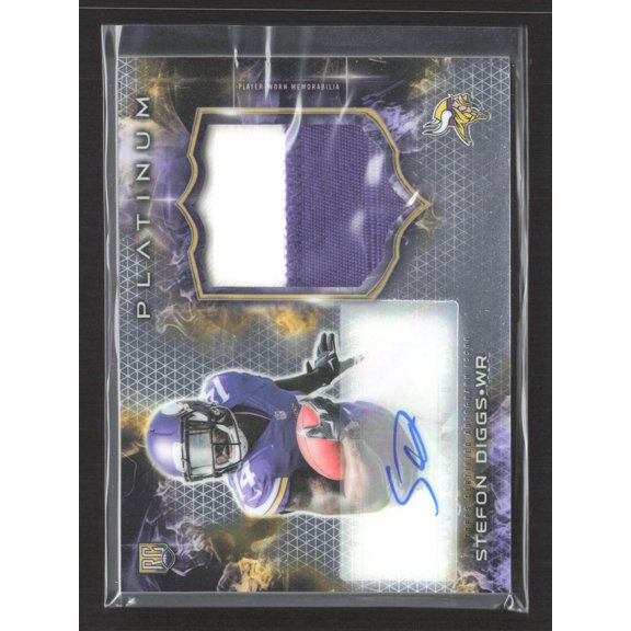 2015 Topps Platinum Stefon Diggs #ARP-SD Refractor Patch RC Auto Minnesota Vikings NFL Autographed Football Trading Card