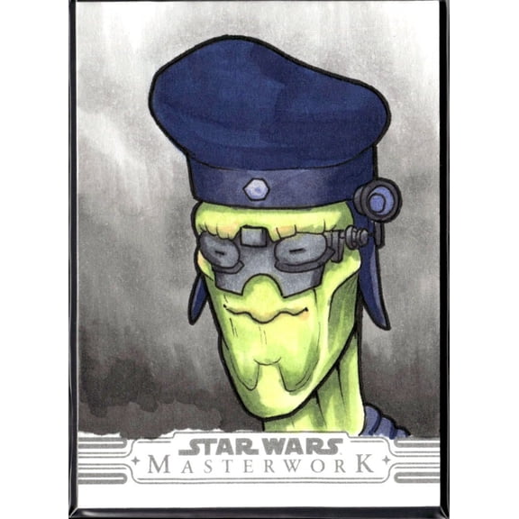 2015 Topps Star Wars Masterwork Tion Medon Snorpixel Sketch Autograph Trading Card