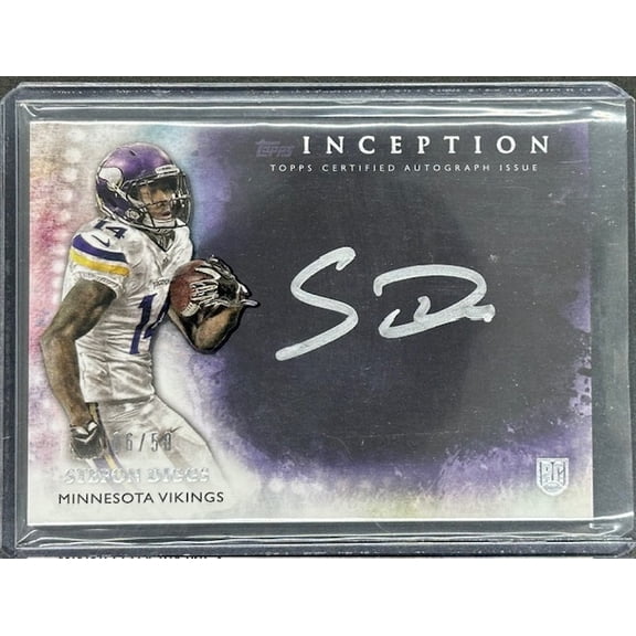 2015 Topps Stefon Diggs Rookie Inception Silver Signings /50 Minnesota Vikings NFL Autographed Football Trading Card