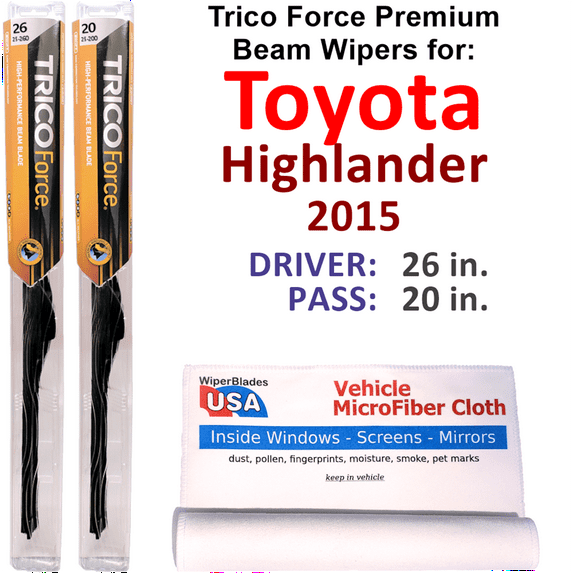2015 Toyota Highlander Performance Beam Wipers (Set of 2)
