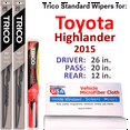 thumbnail image 1 of 2015 Toyota Highlander Wiper Blades (Set of 3) w/Rear Wiper, 1 of 3