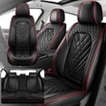 thumbnail image 1 of 2015 for Toyota Prius Car Seat Cover, PU Leather Full Set of 5 Seats Scratch Resistant Suitable for All Seasons, Red Car Seat Covers, Airbag-Compatible, 1 of 7
