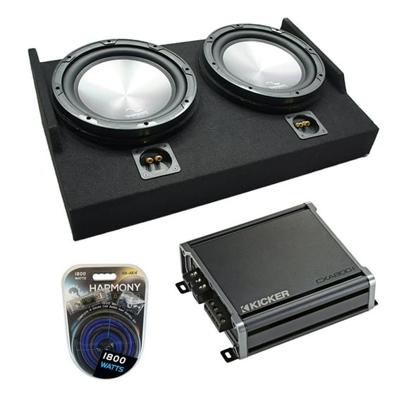 2015 - 2025 Ford F150 Super Cab Harmony HA-A122 Dual 12 Custom Sub Box CXA8001 Amp