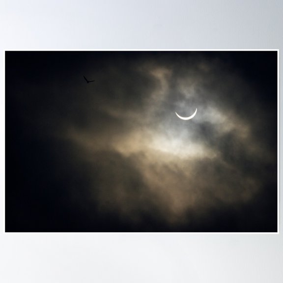 2015 Uk Solar Eclipse Poster Wall Art, Modern Wall Decor, 8x12 UNFRAMED