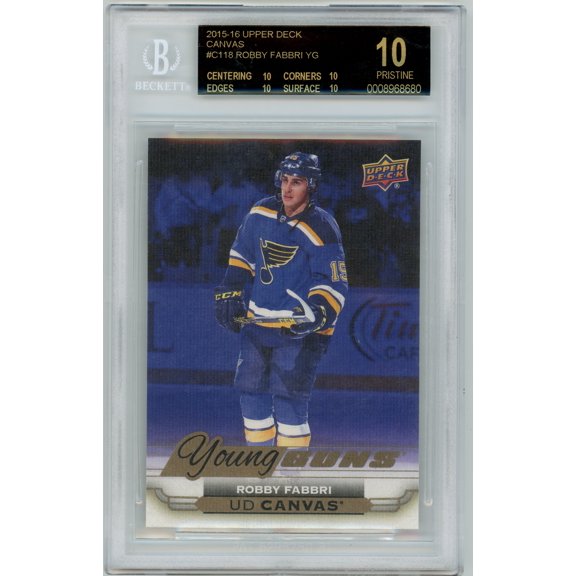 2015 Upper Deck Canvas Robby Fabbri YG #C118 Rookie BGS 10