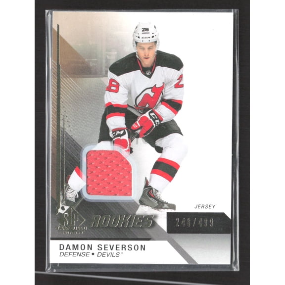 2015 Upper Deck SP Game Used Damon Severson New Jersey Devils Jersey Memorabilia #164 /499 Hockey Card