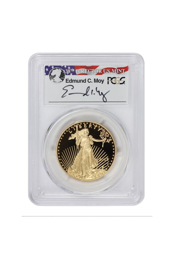 2015-W 1oz American Gold Eagle Proof Coin PCGS PR70 Deep Cameo First Day of Issue Denver Moy Label $50 U.S. Mint