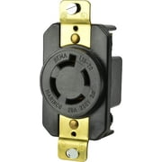 2015R 20A 3 Phase 250V 3P 4W L15-20R NEMA Locking, White Body, Black Housing