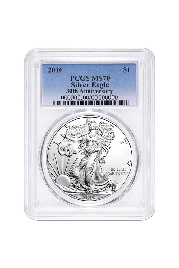 2016 $1 American Silver Eagle PCGS MS70 Blue Label