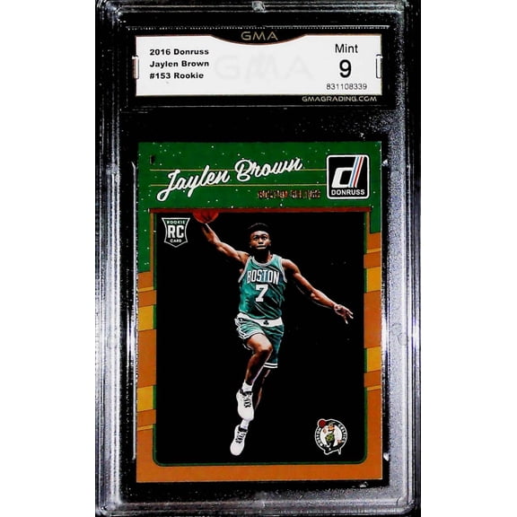 2016-17 Donruss #153 Jaylen Brown RC Rookie Boston Celtics Graded MINT GMA 9 Official NBA Basketball Trading Card