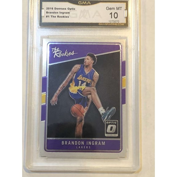 2016-17 Donruss Optic Basketball The Rookies #1 Brandon Ingram RC Rookie Los Angeles Lakers GMA 10 Panini Trading Card (Serial Number May Vary)