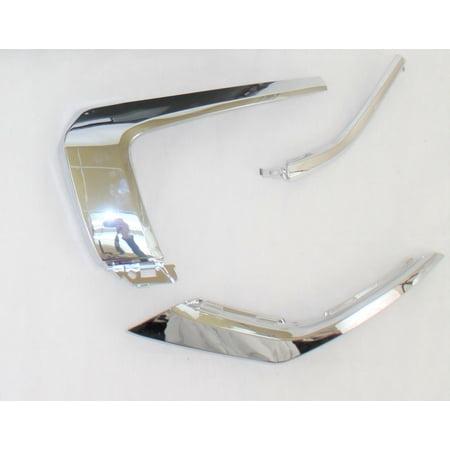 2016 -19 Outlander front Bumper LH chrome trim molding strip set 3 pc