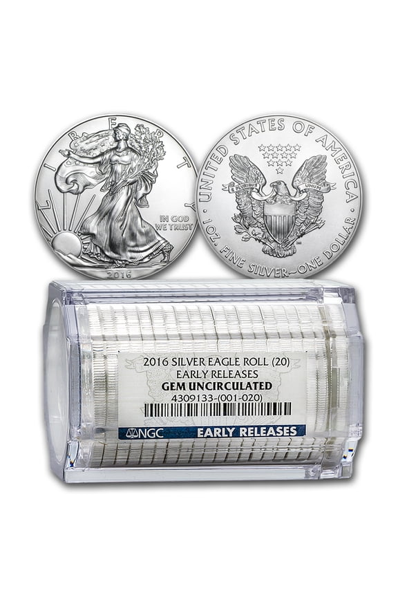 2016 20-Coin American Silver Eagle Sealed Tube Gem BU NGC (ER)