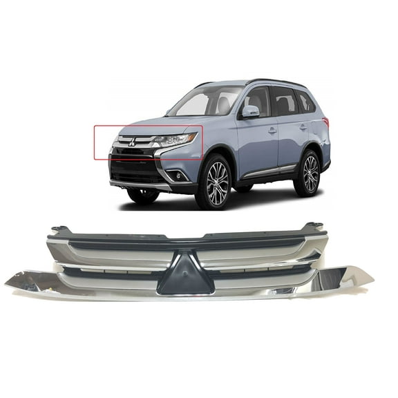 2016 2017 2018 Compatible With Mitsubishi Outlander Front Bumper Upper Grille