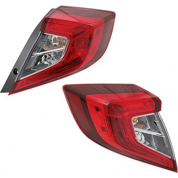 For 2016 2017 2018 Honda Civic Tail Light Driver and Passenger Side | LED | Bulbs Included DOT Certified HO2804110, HO2805110 | 33550-TBA-A01 | for Sedan